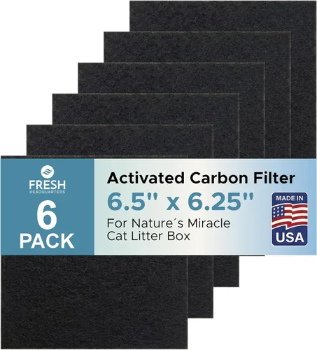 Fresh Headquarters Paquete de 6 filtros de carbón activado para caja de arena para gatos Nature's Miracle Corner - Filtros de carbón para cajas de