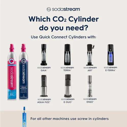 Miniatura 8 de SodaStream - Máquina de agua con gas ART PAQUETE DE VALOR Sistema de CO2 CQC Incluye 2 cilindros de CO2, 2 botellas aptas para lavavajillas