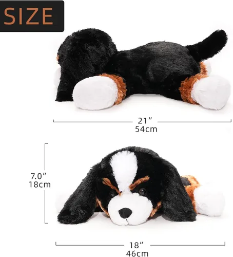 Miniatura 9 de WEIGEDU Juguete de peluche grande para perro, suave y suave almohada de montaña bernesa para abrazar, regalo para niños y niñas, decoración