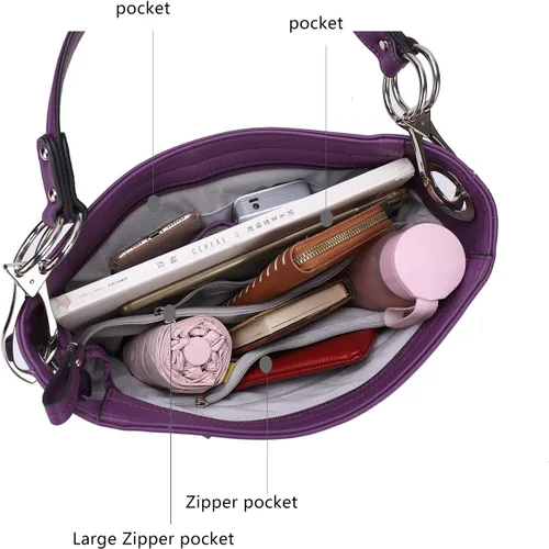 Miniatura 6 de MKF Collection Mia K - Bolso Hobo para mujer, de piel vegana, bolso de hombro holgado, bolso con asa superior
