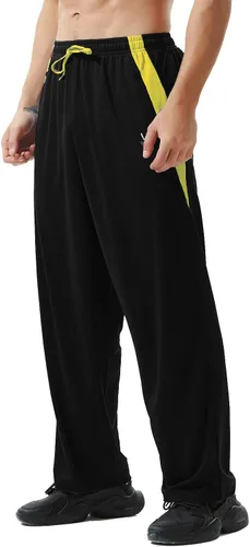 Miniatura 3 de Pantalones deportivos para hombre con bolsillos con cremallera, parte inferior abierta, pantalones deportivos ligeros, para entrenamiento, correr
