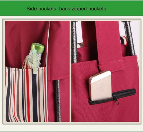 Miniatura 4 de THEGA Bolsa de repuesto plegable para carrito de compras de 35 litros, bolsa de almacenamiento impermeable de tela Oxford, bolsa de repuesto