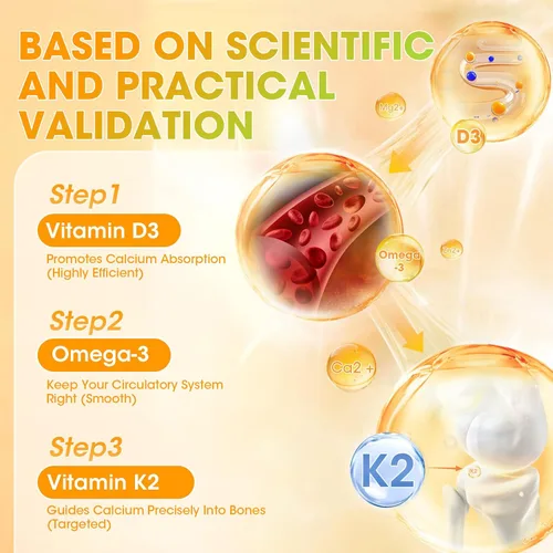 Miniatura 4 de Gomitas de vitamina D3 K2, vitamina D3 10000IU, K2 (MK-7) 200mcg, suplemento de vitamina D3 con K2 6 en 1 con omega-3, magnesio, calcio y zinc