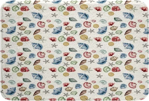 Miniatura 16 de Erosebridal Alfombras náuticas costeras de baño, tapete de baño con diseño náutico de ancla, tapete de baño antideslizante a rayas de 16 x 24
