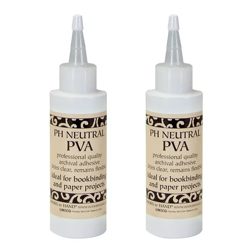 Lineco Archival Ph Neutral PVA Adhesive, 4 onzas, pegamento adhesivo profesional. Proyectos de encuadernación/papel. Se seca transparente, permanece