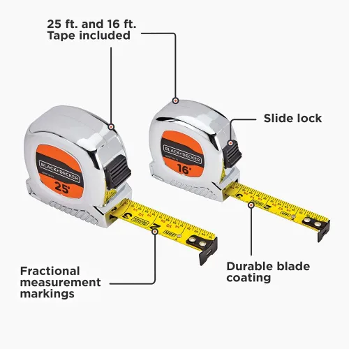 Miniatura 2 de beyond by BLACK+DECKER - Paquete de cinta métrica, 25 pies y 16 pies (BDHT36456AEV)