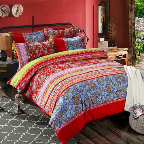 Miniatura 13 de ABREEZE Fundas de edredón individuales, juego de ropa de cama bohemio retro, funda de edredón de mandala colorida, funda de colcha estilo floral