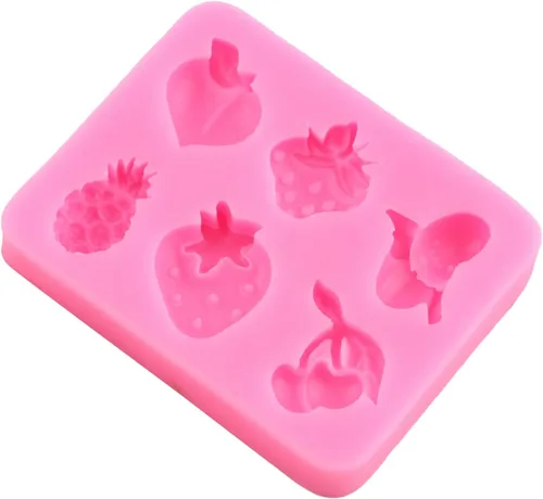 Miniatura 4 de Moldes de fondant de frutas, fresa, cereza, piña, plátano, melocotón, molde de silicona para decoración de tartas de azúcar, decoración de cupcakes