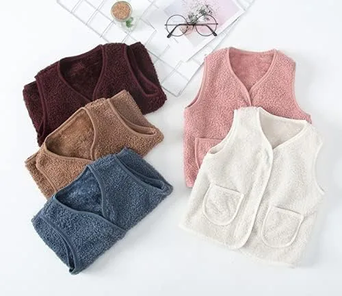 Miniatura 5 de warmstraw Chaleco de invierno para bebés niños y niñas, con cremallera, lindo chaleco suave