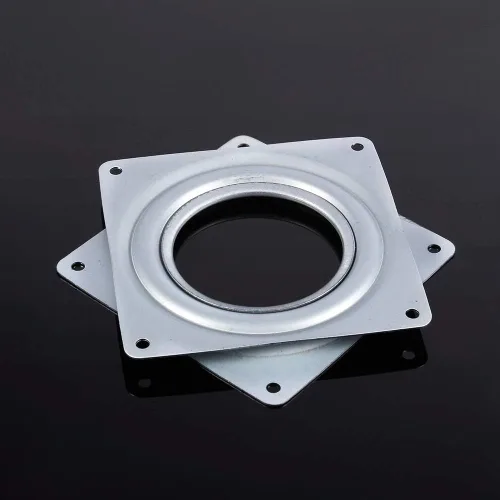 Miniatura 9 de Placa giratoria de mesa, plato giratorio pequeño con cerradura de 4 pulgadas, placa giratoria giratoria de acero galvanizado de metal, rodamiento
