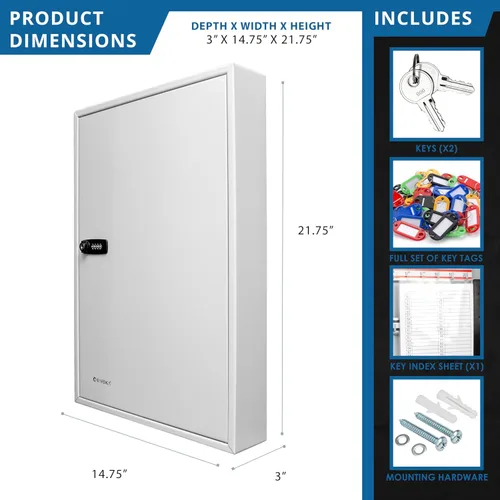 Miniatura 10 de Barska Caja ajustable de 100 llaves con cerradura de combinación, color gris