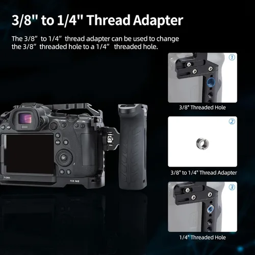 Miniatura 6 de Nitze Jaula para Canon R6 Mark III/R6 Mark II/R5 C/R5/R6, con zapatas frías incorporadas, riel NATO y placa de liberación rápida Arca - T-C04A