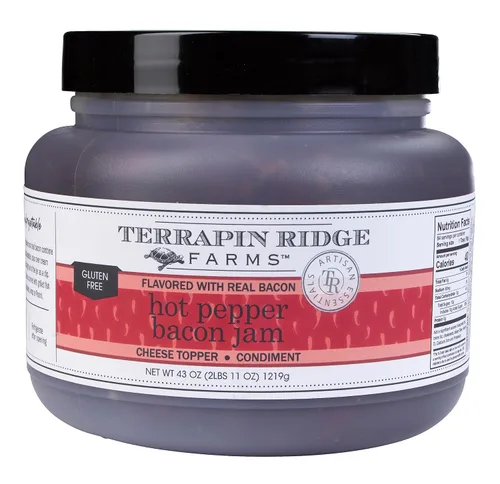 Miniatura 9 de Terrapin Ridge Farms - Mermelada de tocino y pimiento picante - Crema dulce y picante con tocino real y jalapeño - Condimento gourmet para queso