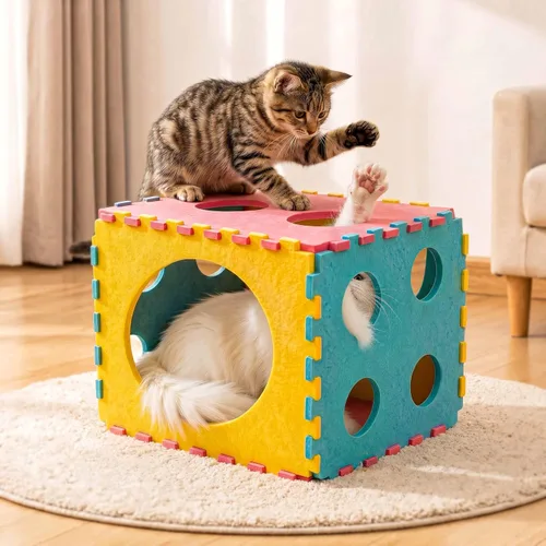 Miniatura 2 de 41 Piezas Juguetes Interactivos para Gatos de Interior, Juguetes para Gatitos con Bonita Cama Casa para Gatos, Juguetes de Hierba Gatera, Cuerda