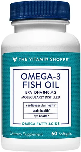 The Vitamin Shoppe Aceite de pescado Omega 3 1100 mg cápsulas blandas de EPA y DHA, suplemento de aceite de pescado sin sabor para hombres y