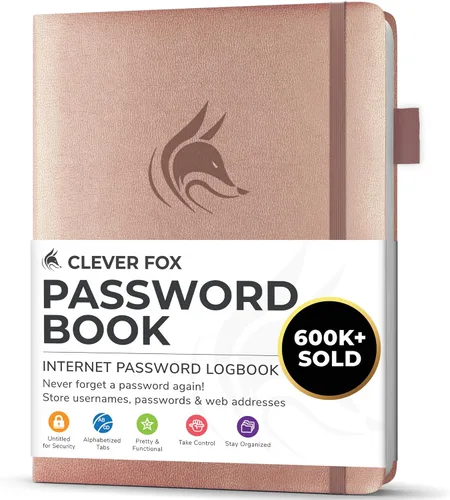 Miniatura 25 de Clever Fox - Libreta de contraseñas con pestañas alfabéticas, organizador de direcciones de Internet, tamaño grande, para inicios de sesión en Azul