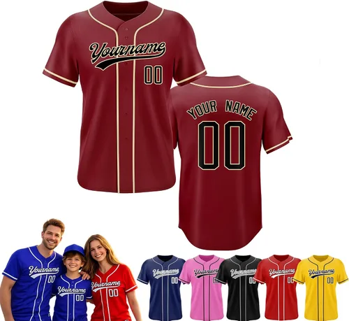 Miniatura 30 de Camiseta de béisbol personalizada, nombre del equipo, número de equipo, logotipo, camisetas impresas cosidas, uniformes deportivos, regalos