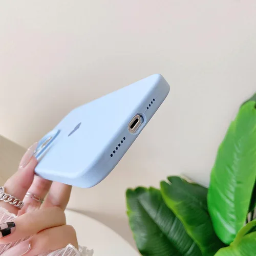 Miniatura 6 de Funda compatible con iPhone 13 Pro Max de silicona para mujeres y niñas, diseño de corazón azul, delgada, con forro de microfibra suave