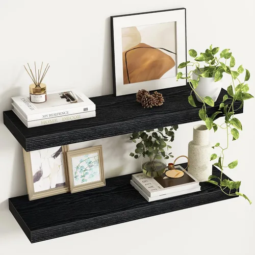 Miniatura 64 de Fun Memories Estantes flotantes – Estante de pared de 9.3 pulgadas de profundidad para decoración y almacenamiento – Estantería de exhibición