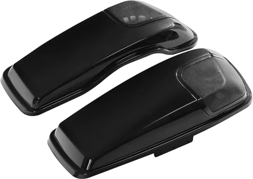 Miniatura 10 de TCT-MOTORPARTS Alforjas de mezclilla negra con tapas, bocina de 5 x 7 pulgadas, rejillas para Harley Street Glide Road King Road Glide Ultra Limited