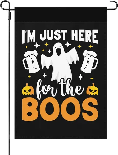 Miniatura 8 de Banderas de Halloween para patio, bandera de jardín The Boo Crew, bandera de jardín de doble cara, tamaño único, banderas retro para casa