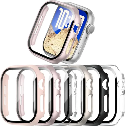 Miniatura 13 de COMMUTER [Paquete de 16] para Apple Watch Series 3/2/1 Protector de pantalla de 1.496 pulgadas, carcasa rígida de policarbonato ultrafino