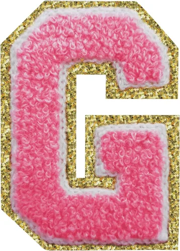 Miniatura 41 de Parches de letras termo-adhesivas de felpilla para chaquetas, parches de letras universitarias con brillantina para planchar en la letra azul A