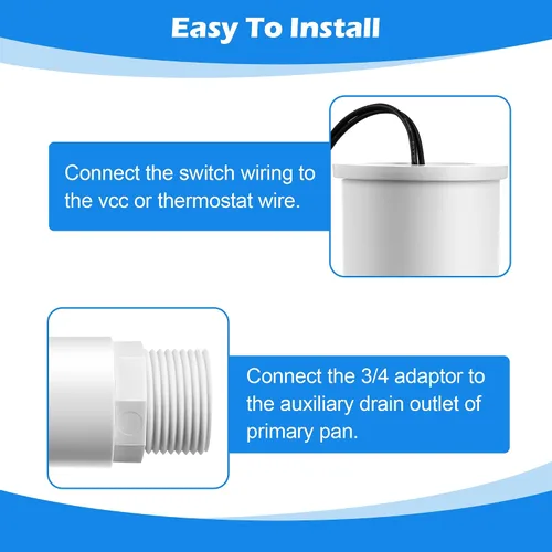 Miniatura 3 de Paquete de 1 interruptor flotante SS2 para una fácil instalación, interruptor de flotador de CA con adaptador de 3/4 pulgadas y cable de 6 pies
