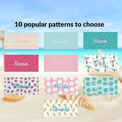 Miniatura 3 de Toalla de playa personalizada de frutas de verano, toallas de playa personalizadas para playa, baño, piscina, manta de sol para niños y adultos
