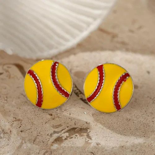 Miniatura 4 de RUOFFETA Aretes colgantes de pelota deportiva, aretes de fútbol, aretes de baloncesto, aretes de voleibol de béisbol, para mujer, regalo
