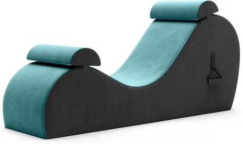 Miniatura 11 de Avana Chakra Yoga Chaise - 2 reposacabezas ajustables y asas con correas ajustables, micro terciopelo/microbucle, rojo y gris