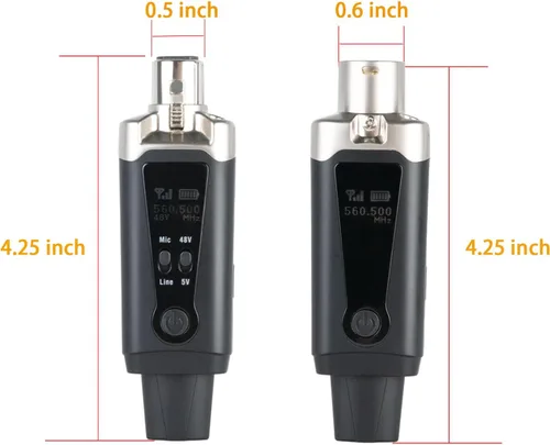 Miniatura 6 de Transmisor y Receptor de Micrófono Inalámbrico XLR, Sistema de Micrófono Inalámbrico UHF, Adaptador de Micrófono XLR de 16 Canales para Micrófono