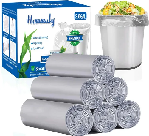 Hommaly Bolsas de basura grises de 2.6 galones, 300 unidades, bolsas de basura, forros para latas, bolsas de basura