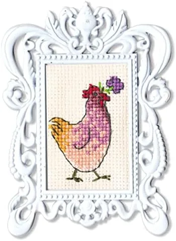 Miniatura 4 de Wizardi RTO Kit de punto de cruz en lienzo Aida con un gallo. Excelente concepción de 1.18 x 1.97 pulgadas FA006. Maravilloso para aficionados al