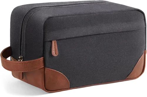 Miniatura 19 de Vorspack Neceser de viaje – Neceser colgante para hombre, resistente al agua, bolsa de afeitar de lona para viajes, Azul marino, M, Classic