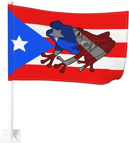 Miniatura 10 de Bandera de México con clip para ventana, 12 x 18 pulgadas, pancarta de decoración de automóvil de doble cara, protección UV de poliéster Bandera