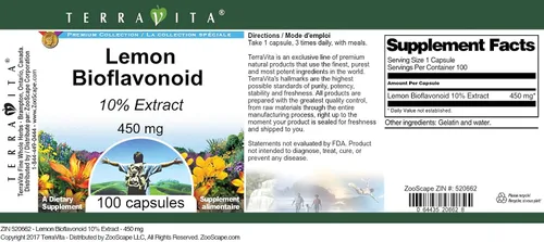 Miniatura 3 de Bioflavonoide de limón 10% - 450 mg (100 Cápsulas, ZIN: 520662)