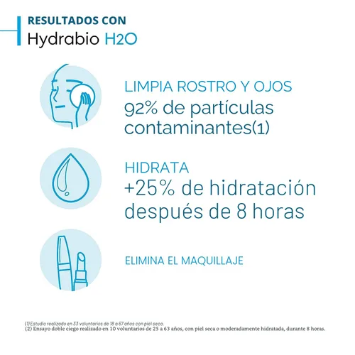 Miniatura 4 de Bioderma - Agua micelar Hydrabio H2O - Limpiador facial y desmaquillante - Agua limpiadora micelar para pieles sensibles deshidratadas