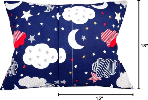 Miniatura 3 de Funda de almohada para niños pequeños 13x18 - Funda de almohada para niños con estrellas de la luna y nubes, funda de almohada de algodón para niños