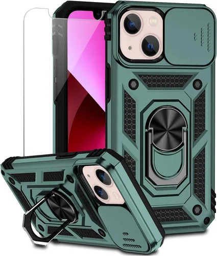 Miniatura 11 de Funda para iPhone 13 con cubierta para lente de cámara, protector de pantalla HD, doble capa [protección contra caídas de grado militar de 15 pies]