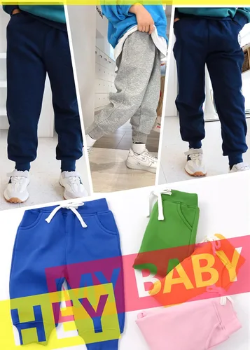 Miniatura 5 de CuteOn Unisex Toddler Jogger Pants Kids Cotton Elastic Waist Winter Baby Sweatpants Pants 1-5Years