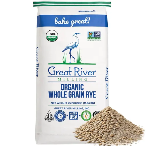 Miniatura 11 de Great River Organic Milling - Bayas orgánicas de centeno de grano entero Grano antiguo rico en fibra, rico en nutrientes, sin OMG, Kosher Ideal