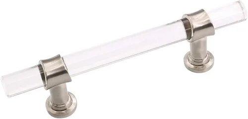 Miniatura 15 de homdiy LS9165GD76 - Tiradores acrílicos de latón cepillado para cajones, manijas de gabinete transparentes para cajones de tocador, manijas