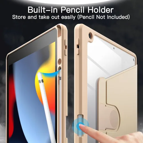 Miniatura 5 de JETech Funda giratoria para iPad 9/8/7 (10.2 pulgadas, modelo 2021/2020/2019, 9ª/8ª/7ª generación) con soporte para lápiz, rotación de 360 grados