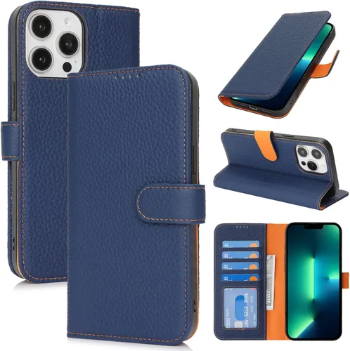 Miniatura 134 de Zouzt Funda para iPhone 11 de 6.1 pulgadas de piel auténtica con 4 ranuras para tarjetas, tarjetero con bloqueo RFID, tapa magnética, función atril