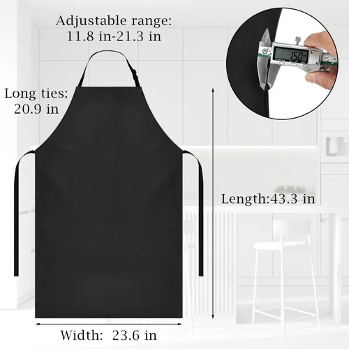Miniatura 2 de PEASUG Delantal de carnicero impermeable, delantal de laboratorio ajustable extra largo con babero para lavavajillas, cocina, jardinería, aseo