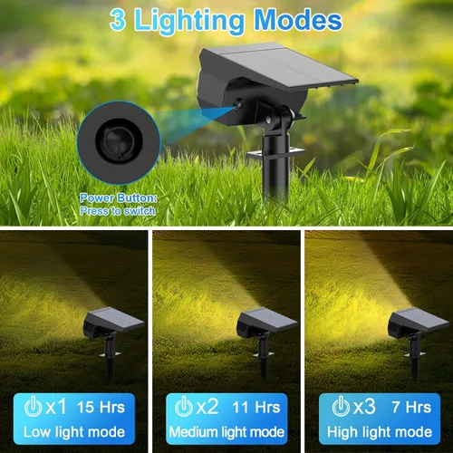 Miniatura 3 de Focos solares para exteriores, [76 LED/paquete de 10] luces solares para exteriores IP65 impermeables, 3 modos de iluminación solar para jardín