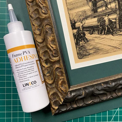 Miniatura 6 de LINECO Adhesivo de PVA, pegamento para marcos de fotos, madera o MDF, se seca transparente y flexible, 16 onzas, ideal para enmarcar tableros