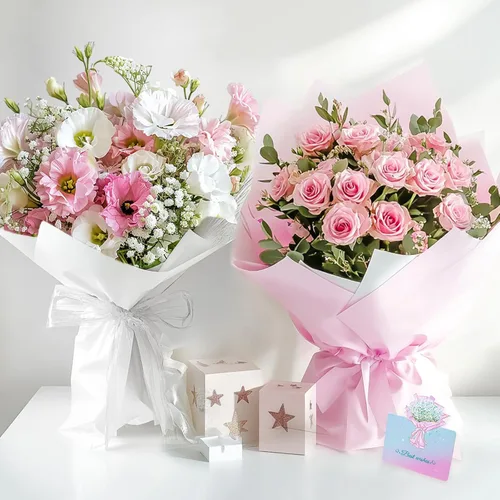 Miniatura 4 de REAXYZNN 20 hojas de papel de regalo de flores, papel de regalo floral impermeable con tarjetas para manualidades de bricolaje, suministros de Blanco
