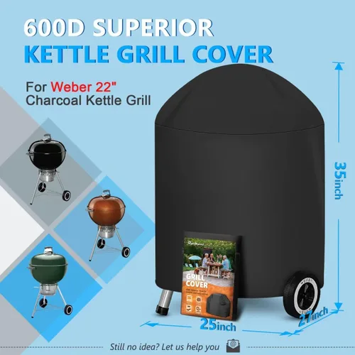 Miniatura 2 de Funda para Parrilla Kettle de 22 Pulgadas - Funda Superior para Parrilla de Carbón para Parrilla Weber Kettle - Fundas de Barbacoa al Aire Libre